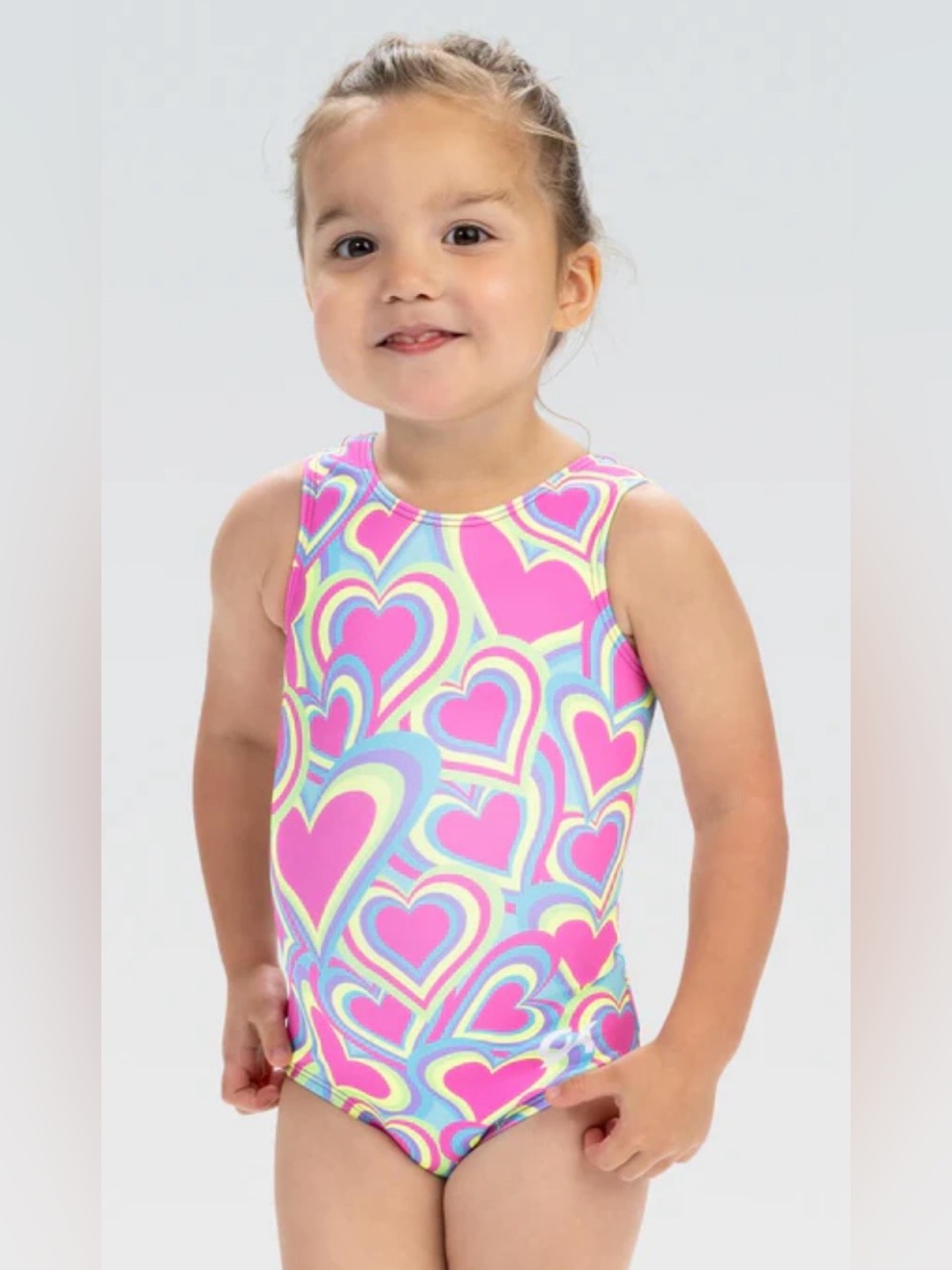 New with tags GKids Rainbow Hearts Tank gymnastics tumbling dance Leotard CXS